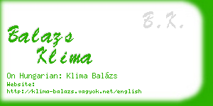 balazs klima business card