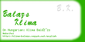 balazs klima business card